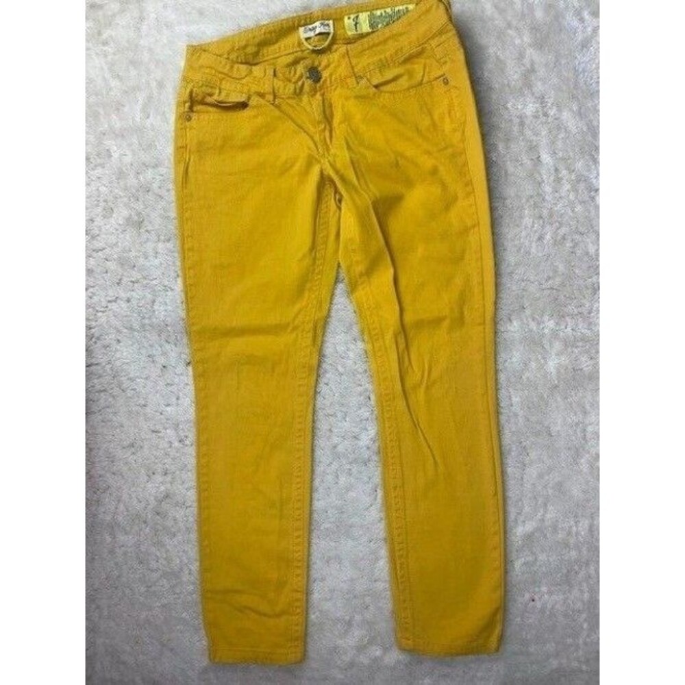 Indigo Rein Size 7 Womens Gold Skinny Jeans Stretch Low Rise